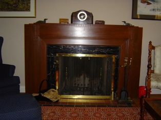 Home fireplace.